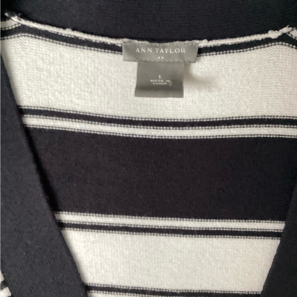 Ann Taylor V-Neck Ladies Stripe Sweater Size L - Picture 5 of 10